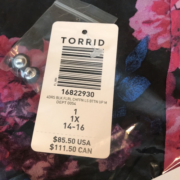 NWT Torrid 1X black chiffon floral maxi dress - Picture 8 of 10